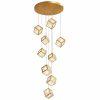 Lámpara colgante LED Kassy de metal dorado y cristales 3CCT