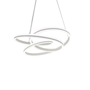 Lampara colgante LED Brizy aluminio blanco y acrilico 3CCT