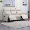 Reclinable Triple Manual Mirna Mix Cuero Crema