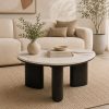 Mesa de centro Mila con top de cerámica con base negra