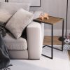 Mesa lateral Alay top de madera base metal negro