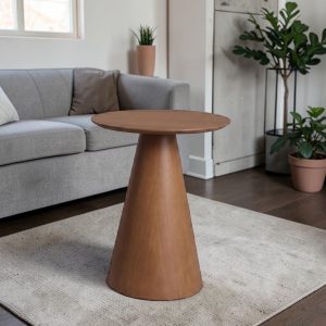 Mesa auxiliar ovalada Kyma 56 de madera café