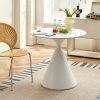 Mesa de comedor redonda Ø100 Sora white top piedra