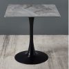 Mesa de comedor cuadrada 70x70 Alma base black top piedra