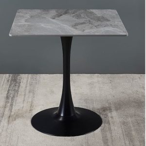 Mesa de comedor cuadrada 70x70 Alma base black top piedra