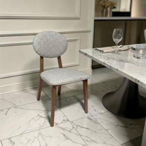 Silla de comedor sin brazos Myta tapiz taupe
