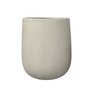 Macetero Iris de fibra mineral beige terrazo H:59cm