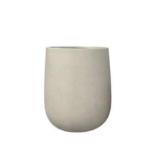Macetero Iris de fibra mineral beige terrazo H: 48cm
