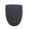 Macetero Ayla de fibra mineral negro H:54cm