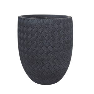 Macetero Ayla de fibra mineral negro H:54cm