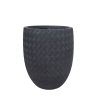 Macetero Ayla de fibra mineral negro H:47cm