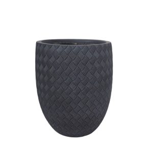 Macetero Ayla de fibra mineral negro H:47cm