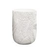 Macetero Flora fibra mineral blanco diseño hojas H:58cm