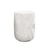 Macetero Flora fibra mineral blanco diseño hojas H:48cm