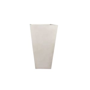 Macetero Prisma de fibra mineral beige claro H:65cm