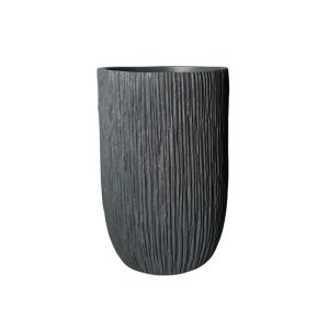 Macetero Ébano de fibra mineral gris H:63cm