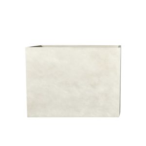 Macetero rectangular Zaria de fibra mineral beige 80x60cm