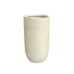 Macetero Cadiz fibra mineral beige efecto piedra H:58cm
