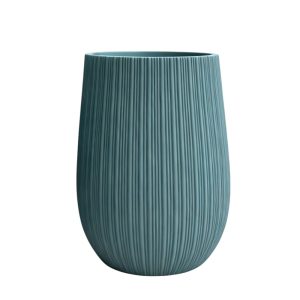 Macetero Alina fibra mineral verde azulado H:64cm