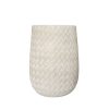 Macetero Naia fibra mineral beige efecto trenzado H:64cm