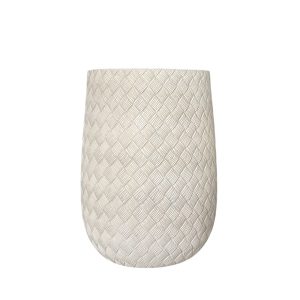 Macetero Naia fibra mineral beige efecto trenzado H:64cm