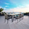 Set comedor rectangular de exterior Max 8P wood/gris