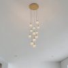 Lámpara LED doble altura Charlotte brass luz cálida 60W