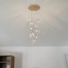 Lámpara LED doble altura Plop brass y vidrios ámbar 45W