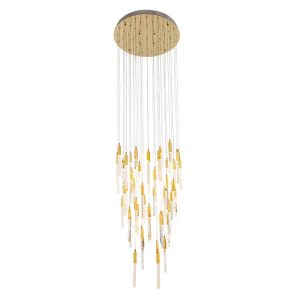Lámpara LED doble altura Charlotte brass luz cálida 60W