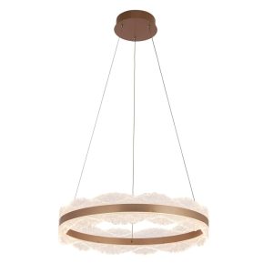 Lámpara LED con aro colgante Sona café claro 3CCT