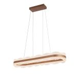 Lámpara LED colgante Sona rectangular café claro 3CCT