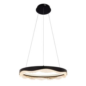 Lámpara LED Margot aro colgante 60cm negro 3CCT
