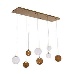 Lámpara colgante LED Bubble esferas clear/café luz cálida