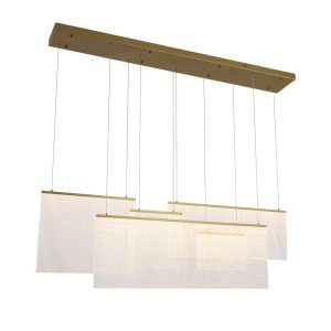 Lámpara LED colgante Schanny dorada luz cálida 62W