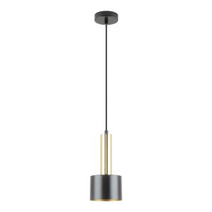 Lámpara colgante E27 Asti black/brass