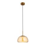 Lámpara colgante Vivant 1xE27 de vidrio opal/ámbar