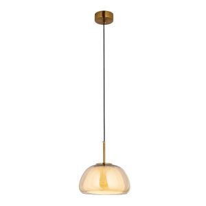 Lámpara colgante Vivant 1xE27 de vidrio opal/ámbar