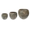 Set x3 maceteros de cerámica acabado marmoleado verde