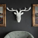 Aplique de pared ciervo minimalista blanco 32cm