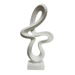 Adorno abstracto de resina blanco 35cm