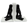 Sujetalibros figura humana de resina negro/blanco 16cm