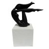 Adorno mujer gimnasta de resina blanco/negro 32cm
