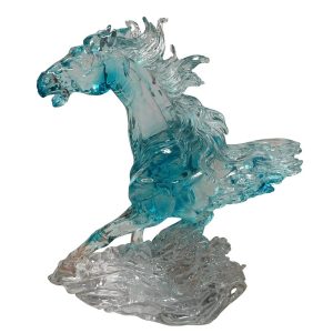 Adorno caballo de cristal clear/rosa 24cm