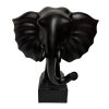 Adorno elefante minimalista de resina negro 30cm