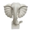 Adorno elefante minimalista de resina blanco 30cm