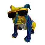 Adorno Bulldog Francés de resina multicolor 35cm