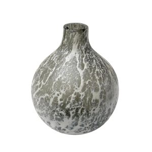 Florero Rolly de vidrio efecto mármol 20cm