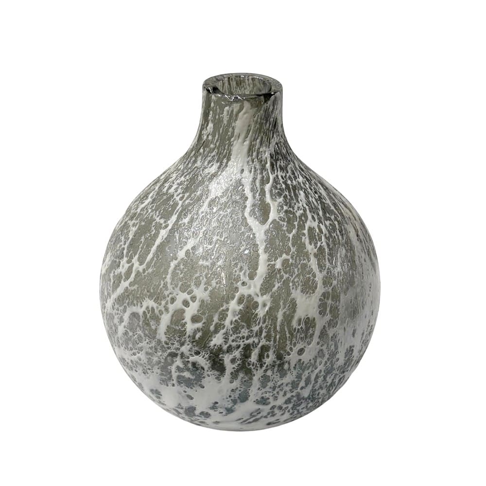 Florero Rolly de vidrio efecto mármol 20cm