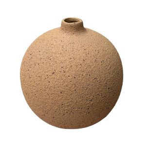 Florero Duna de cerámica beige acabado arenado 16cm