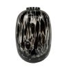 Florero Wason de vidrio animal print negro 26cm